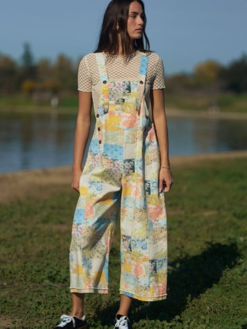 VINTAGE INSPIRED PATCHWORK OVERALLS-BEAUTIFUL PATCHWORK COLORS FOR SUMMER